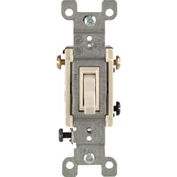 Leviton 15 amps Three Pole Toggle AC Quiet Switch Light Almond 1 pk