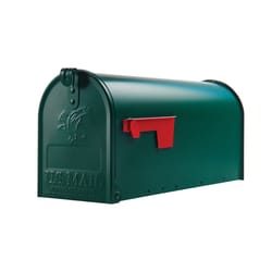 Architectural Mailboxes Elite Classic Galvanized Steel Post Mount Green Mailbox