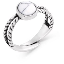 Montana Silversmiths Women's White Buffalo Adjustable Round Silver/White Ring One Size Fits Most