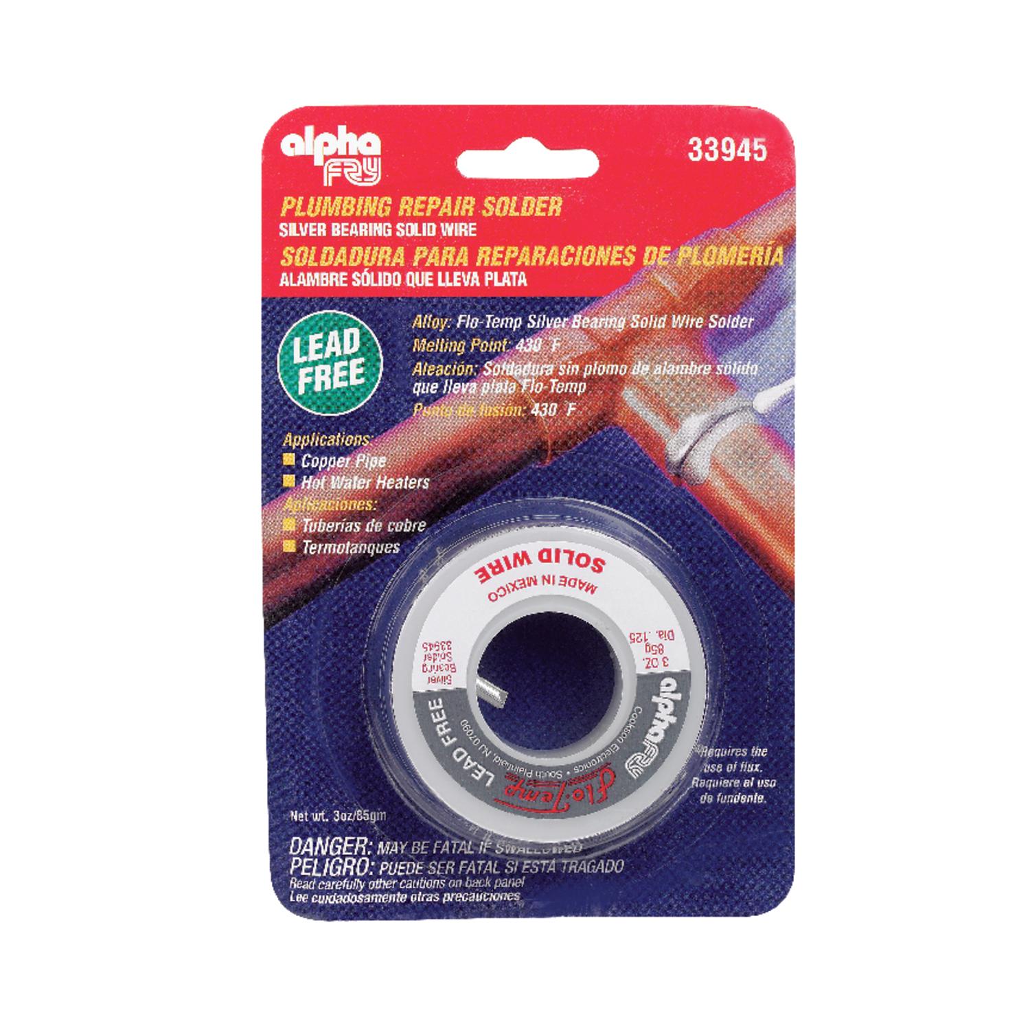 Alpha Fry 3 oz Lead-Free Plumbing Solder 0.125 in. D Silver-Bearing Alloy 1  pc Mfr# 33945 - Ace Hardware