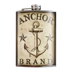 Trixie & Milo Anchor Brand 8 oz Multicolored Stainless Steel Flask