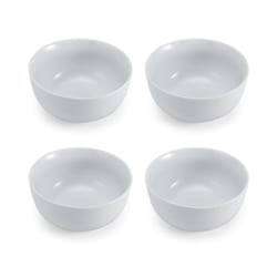 Layla White Porcelain Mug Bowl Set 5.5 in. D 4 pc