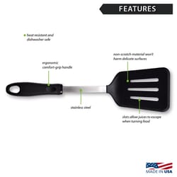 Rada Cutlery Black/Silver Nylon/Stainless Steel Slotted Turner
