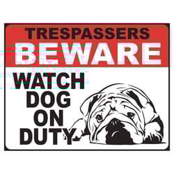 Desperate Enterprises .125 in. H X 16 in. L Multicolored Metal Dog on Duty Wall Sign