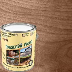 Preserva Wood Semi-Transparent Tahoma Brown Oil-Based Oil Penetrating Wood Stain/Sealer 1 gal
