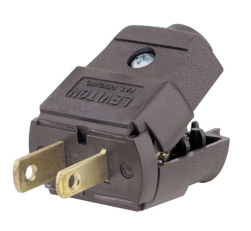 Leviton Commercial and Residential Thermoplastic Polarized Plug 1-15P 20-16 AWG 2 Pole 2 Wire - 035-00101-2BP - Electrical Switches  sku 035-00101-2BP