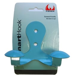 FENIX SmartHook 3.5 in. L Powder Coated Pastel Blue Steel Contemporary Double Hook 15 lb. cap. 1 pk