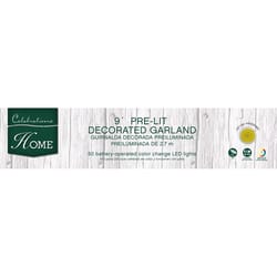 Celebrations 12 in. D X 9 ft. L LED Prelit Garland