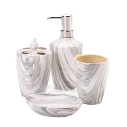Accent Plus Faux Marble Porcelain Bath Accessory Set