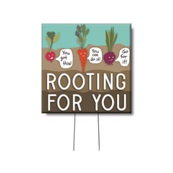 My Word! Multicolored Wood 4 in. H Rooting For You Plant Pokes