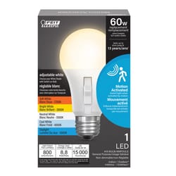 Feit A19 E26 (Medium) LED Motion Activated Bulb Tunable White/Color Changing 60 Watt Equivalence 1 p