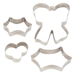 R&M International Wreath Cookie Cutter Set Silver 4 pc