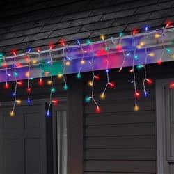 Celebrations Blue LED Mini Multicolored 100 ct Icicle Christmas Lights 5.67 ft.