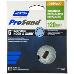 Norton ProSand 5 in. Ceramic Alumina Hook and Loop A975 Sanding Disc 120 Grit Medium 10 pk