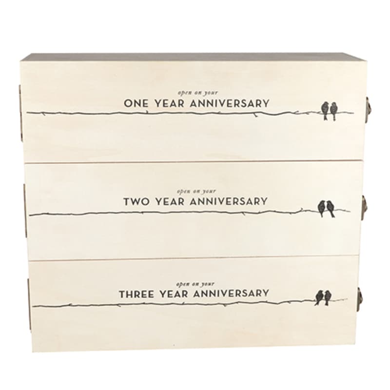 TWINE Boulevard Newlywed’s Anniversary Box Beige/Black Wood Wine Box Sansujyuku sansujyuku.com