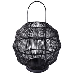Karma 11.81 in. Round Black Wire Lantern