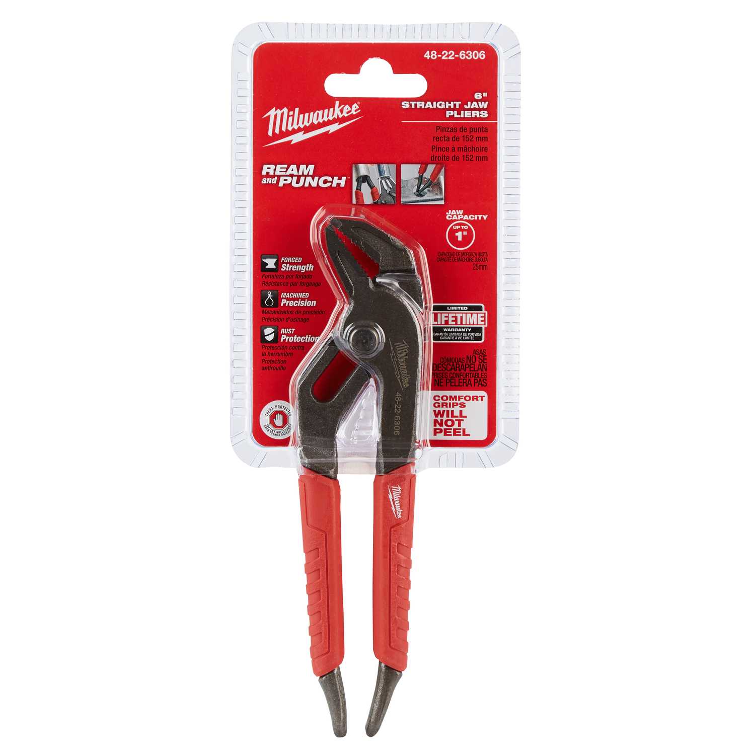 Milwaukee REAM & PUNCH 6 in. Alloy Steel Slip Joint Pliers Red 1
