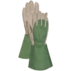 Bellingham Unisex Leather Combo Gauntlet Gloves Gray/Green XL 1 pair