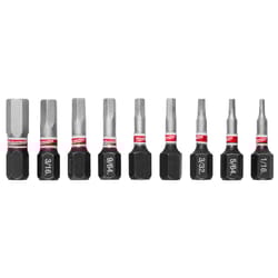 Milwaukee Shockwave Hex 1 in. L Impact Insert Bit Set Steel 9 pc