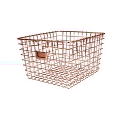 Spectrum 13.75 in. L X 11.25 in. W X 8 in. H Copper Storage Basket