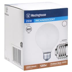 Westinghouse 25 W G25 Globe Incandescent Bulb E26 (Medium) White 1 pk