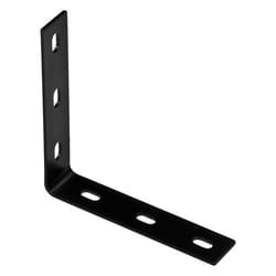 National Hardware 7.1 in. H X 1.5 in. W X 0.125 in. D Black Carbon Steel Inside/Outside Corner Brace