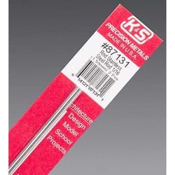 K&S 1/16 in. D X 12 in. L Stainless Steel Unthreaded Rod