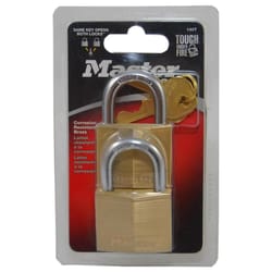 Master Lock 1-1/4 in. H X 5/16 in. W X 1-9/16 in. L Brass 4-Pin Tumbler Exterior Padlock