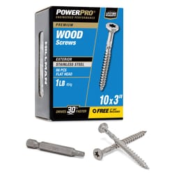 HILLMAN Power Pro No. 10 Ga. X 3 in. L Stainless Steel Star Flat Head Exterior Deck Screws 1 lb 66 p