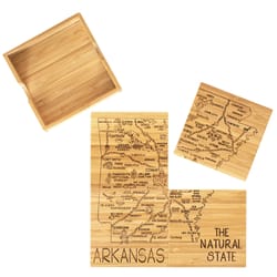 Totally Bamboo Black/Natural Bamboo Coaster Puzzle Set