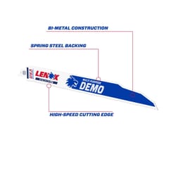 Lenox DEMOWOLF 12 in. Bi-Metal WAVE EDGE Reciprocating Saw Blade 10 TPI 5 pk