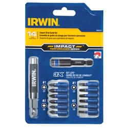 Irwin Impact Performance Series Phillips/Square Impact Drive Guide Set Steel 14 pc