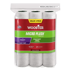 Wooster Micro Plush Microfiber 9 in. W X 5/16 in. Paint Roller Cover 3 pk