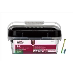 GRK Fasteners R4 No. 9 in. X 2-1/2 in. L Star Flat Head W-Cut Multi-Purpose Screws