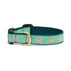 Up Country Green Flamingo Nylon Dog Collar Small