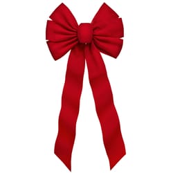 Holiday Trims Red 6 Loop Christmas Bow 12 in.