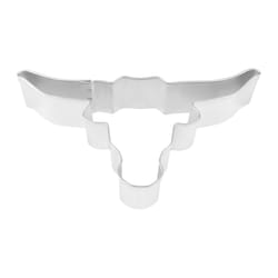 R&M International Corp International Corp 2 in. W X 4 in. L Longhorn Cookie Cutter Silver 1 pc
