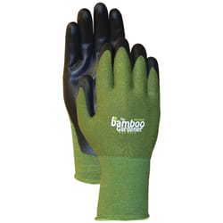 Bellingham Bamboo Gardener Unisex Palm-dipped Gardening Gloves Black/Green XL 1 pair