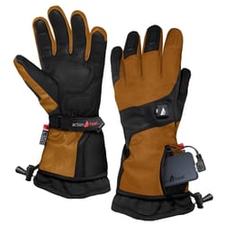 ActionHeat L Polyester/Leather Heated Khaki Cold Weather Gloves