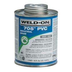 Weld-On 705 Gray Solvent Cement For PVC 16 oz