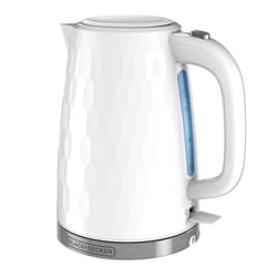 Black+Decker Honeycomb 1.7 L White Electric Kettle