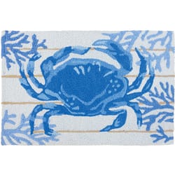 Jellybean 20 in. W X 30 in. L Multi-Color Indigo Crab Polyester Accent Rug