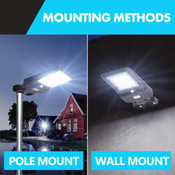 Wagan Tech Motion-Sensing Solar Powered LED Black Security Light