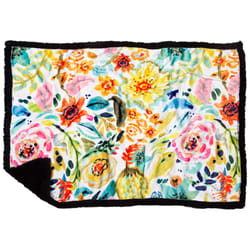 Carstens Inc Multicolored Sherpa Field of Flowers Blanket 28 in. W X 40 in. L