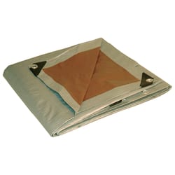 Foremost Tarp Co. Dry Top 18 ft. W X 24 ft. L Heavy Duty Polyethylene Reversible Tarp Brown/Silver