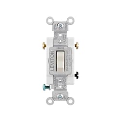 Leviton 20 amps 3-Way Toggle AC Quiet Switch Light Almond 1 pk