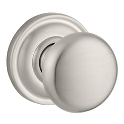 Baldwin Reserve Round Knob Satin Nickel Passage Lockset 2 in.