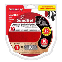 Diablo SandNet 5 in. Ceramic Blend Hook and Lock Sanding Disc 60 Grit Coarse 10 pk