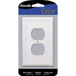 Amerelle Chelsea White 2 gang Stamped Steel Duplex Wall Plate 1 pk