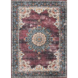 Linon Home Decor Gillies 2 ft. W X 8 ft. L Burgundy Polyester Runner Rug